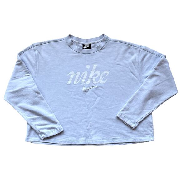 Like New Nike Pullover Center Swoosh Cropped Sweatshirt Size 1X - Picture 1 of 5